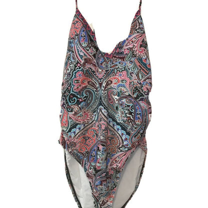 La Blanca NEW Swirling Around Paisley Strappy-Back One-Piece Halter Swimsuit 14