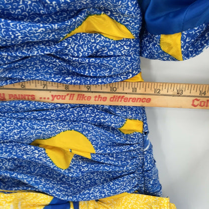 Vintage 80's 2 Pc. Jacket Halter Pleated Mini Dress Set Disco BEBOP Yellow/Blue