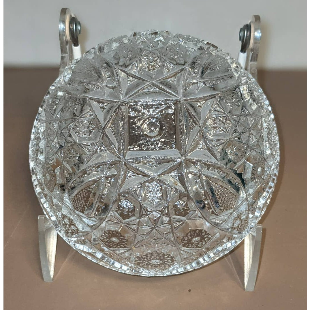 Set of Six EAPG Sawtooth Pressed Glass Bowls 4.5 Inch Slight Damage Around Edges