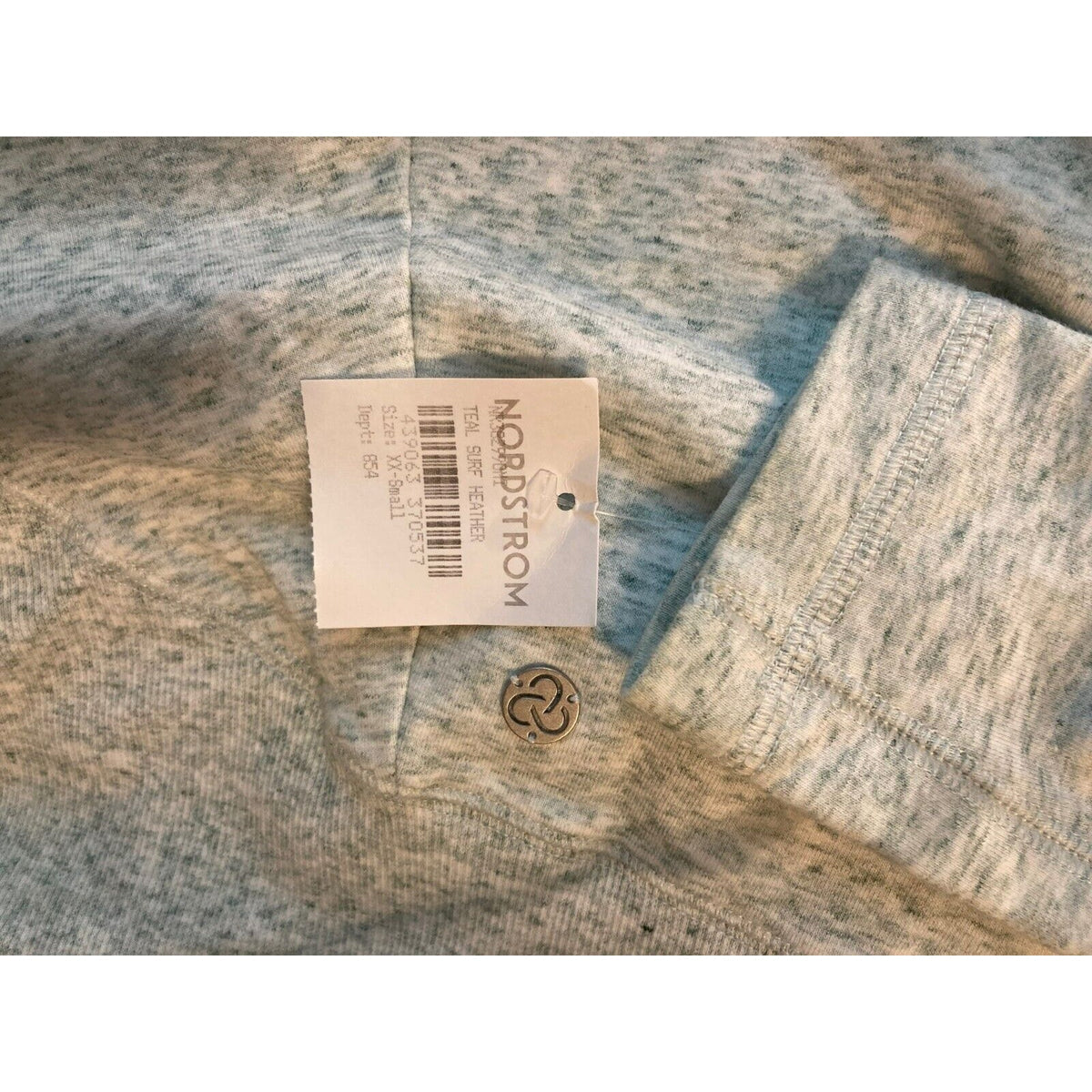 Zella By The Ocean Open Front Knit Cardigan XXS Teal Surf Heather NWT
