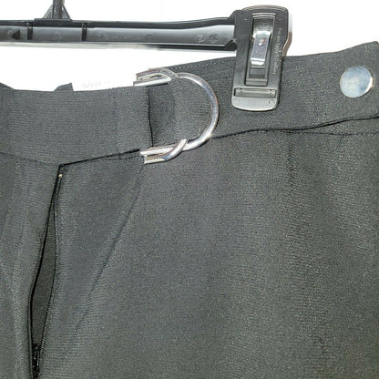 Alfani Cropped Wide Leg Culottes Pants High Rise Black Belted Zippered Size 12