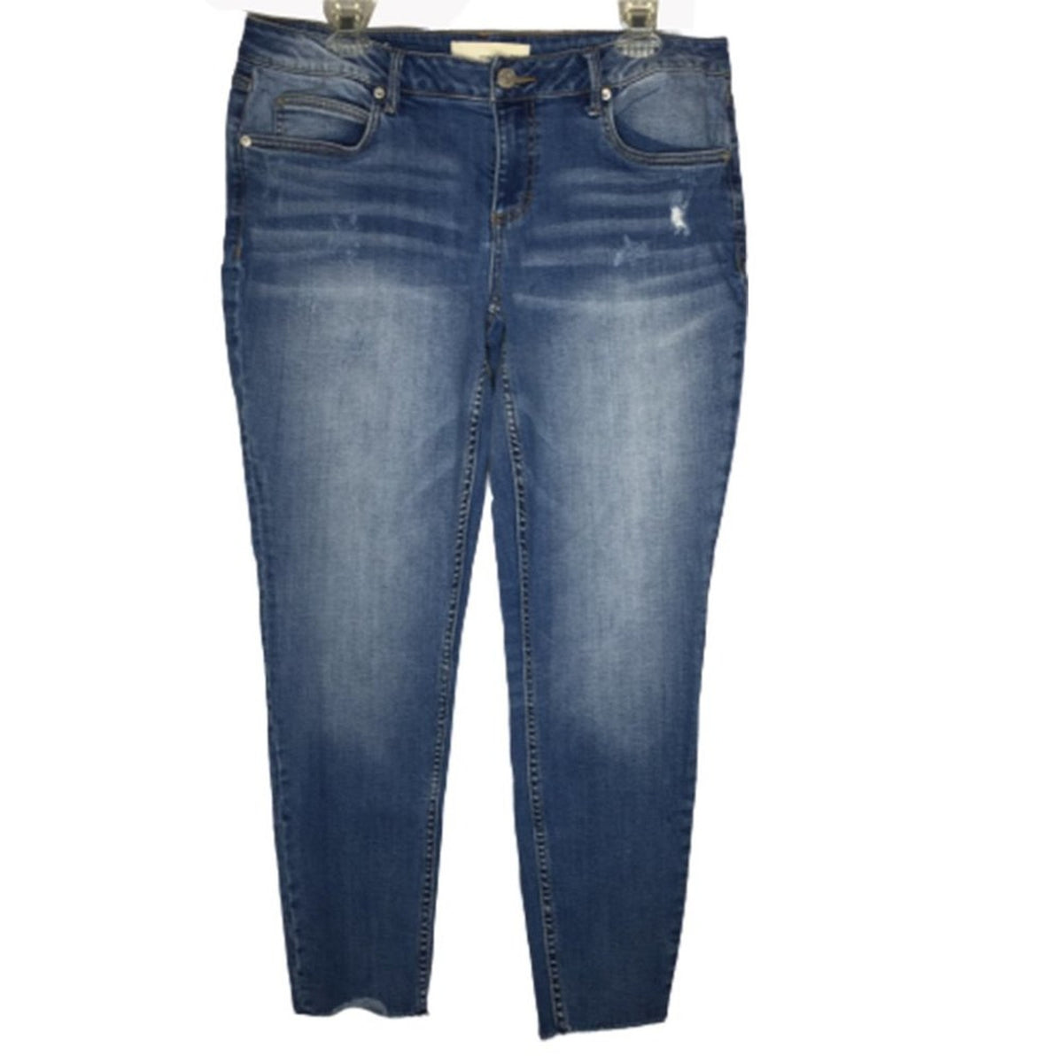 Maurices Denim Raw hem Jeans Skinny Legs Distressed Stretch Blue Size 31