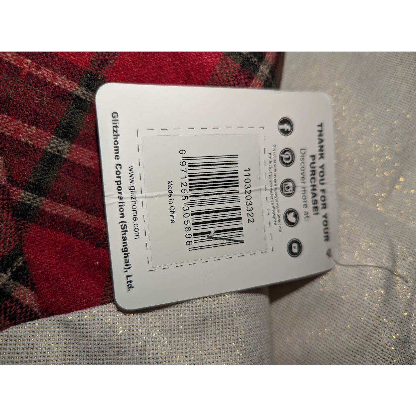 GlitzHome Plaid Round Christmas tree skirt Truck tree 48" Round