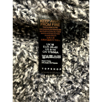 Topshop NWT Vertical Cable Knitted Pullover Sweater Gray Black Size 8-10