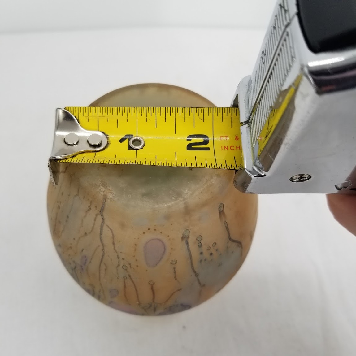 Handblown Glass Vase Petite Alcohol Ink Hand painted 5" tall bud vase tiny MINI