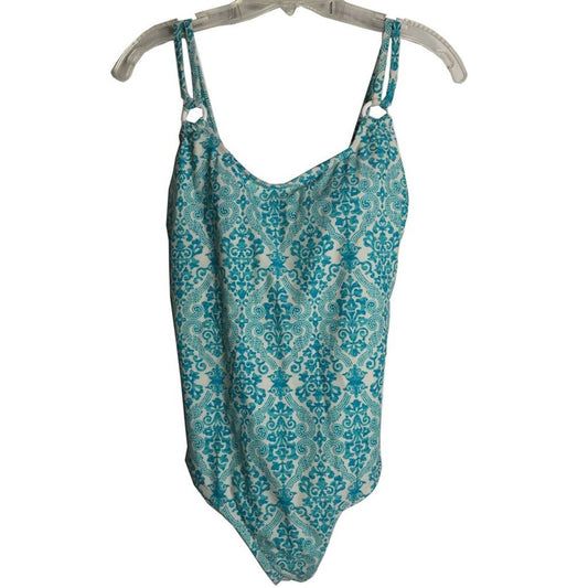 Catalina One Piece Swim / Bathing Suit Paisley Teal / White Size XL (16-18)