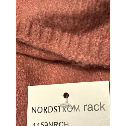 WAYF NWT Blush Pullover Knit Sweater Mock Neck Tie Waist Size XL/Extra Large