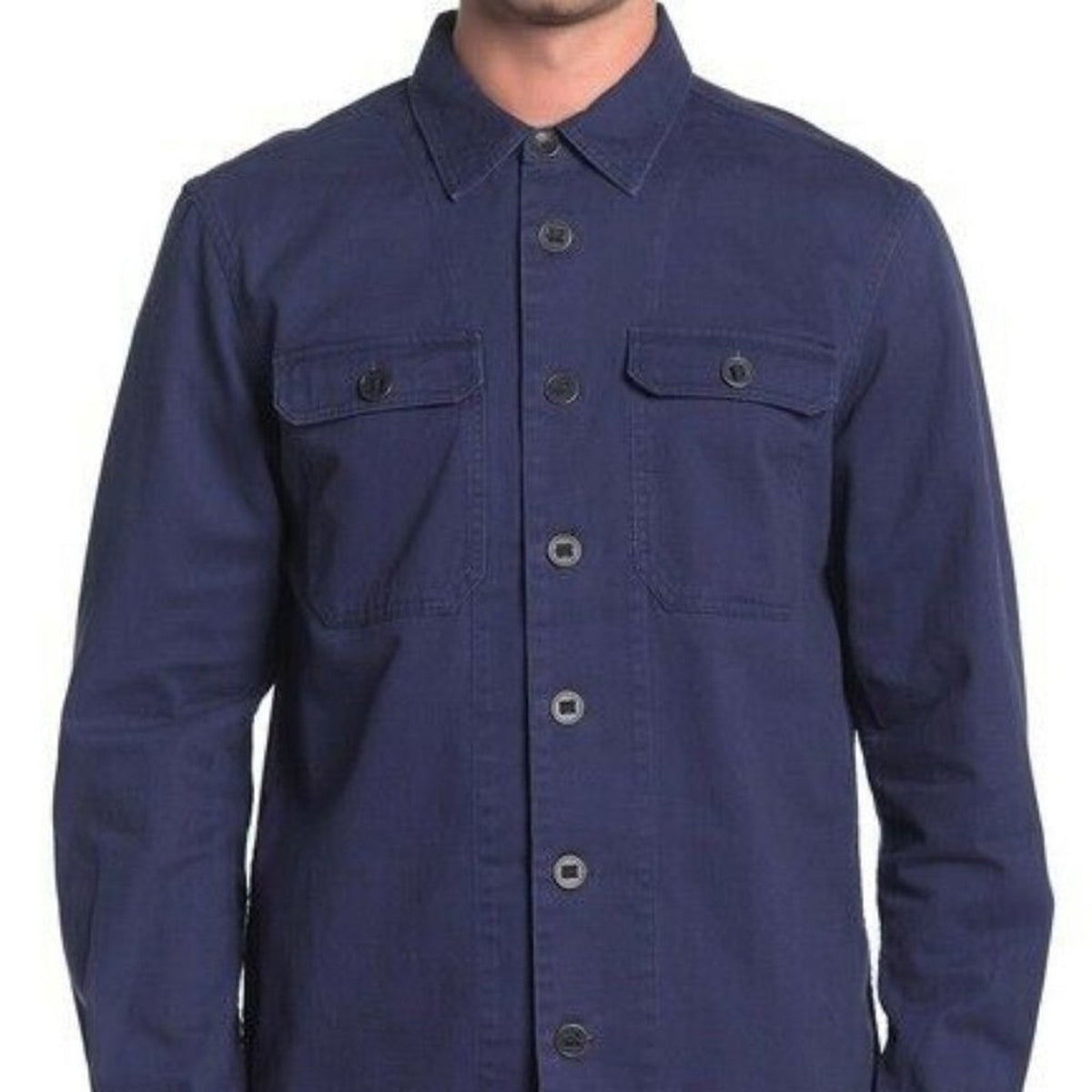 NWT Slate & Stone Pockets Navy Blue Front Button Shirt Jacket XL