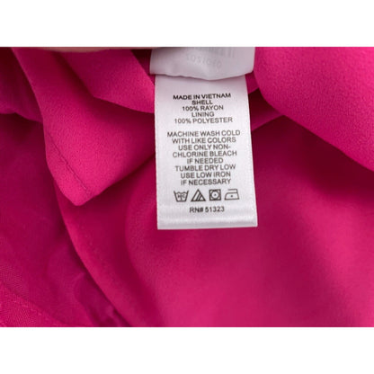 CeCe Sleeveless Pinafore Ruffle Trim Tie Back Top Size Small Bright Rose NWT