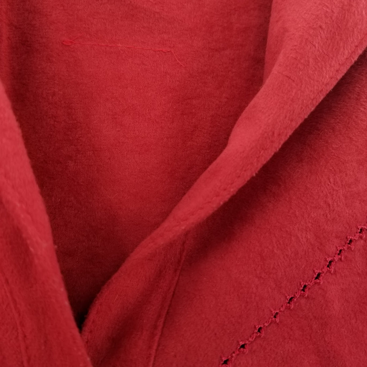 Vintage Red Faux Suede Dress Cinched Waist 3/4 Sleeve Medium/Large Modest