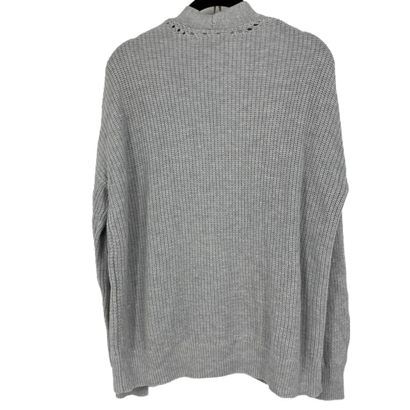 Abound Open Front Cardigan Sweater Ribbed Medium Light Gray NWT Pointelle Accent