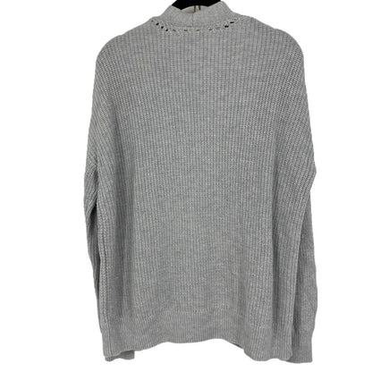 Abound Open Front Cardigan Sweater Ribbed Medium Light Gray NWT Pointelle Accent