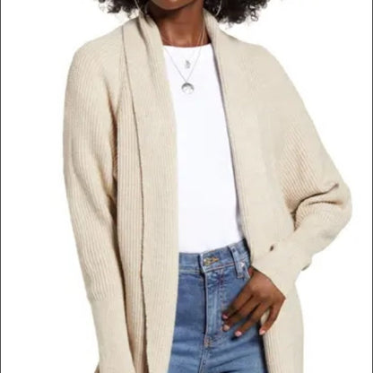 Leith NEW Beige Dolman Sleeve Long Cardigan XSmall
