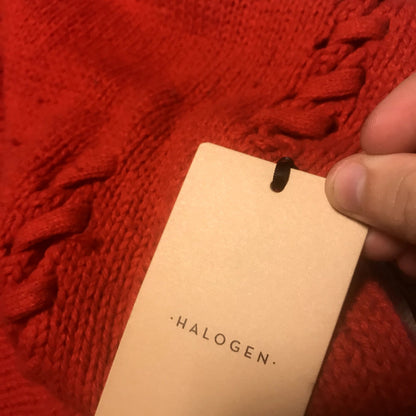 Halogen NWT Red Chinoise Whipstitch Crewneck Sweater Small