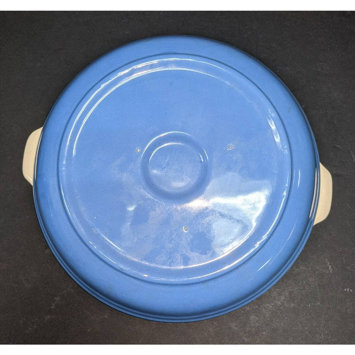 Vintage Excello Warming Hot Water Plate Children Teddy Bear Blue White Porcelain