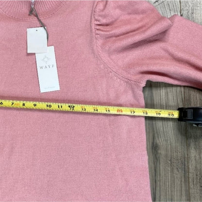 Wayf NWT Mock Neck Sweater Dress in Blush Pink Small Long Sleeve Fall Winter