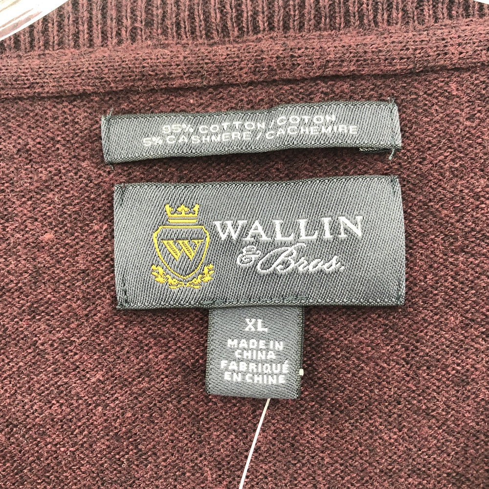 Wallin & Bras Men's Crew Neck Knitted Sweater Long Sleeves Brown Size XL NWTf