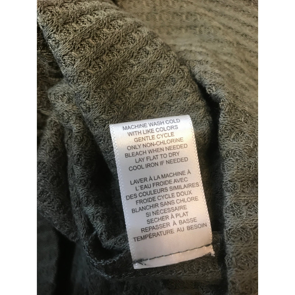 LOVE, FIRE Juniors' Lace-trim Thermal Top In Thyme XS