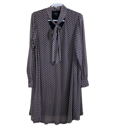 Maree Pour Toi A-Line Tie V-Neck Dress Size 20 Black and Multicolor Print NWT