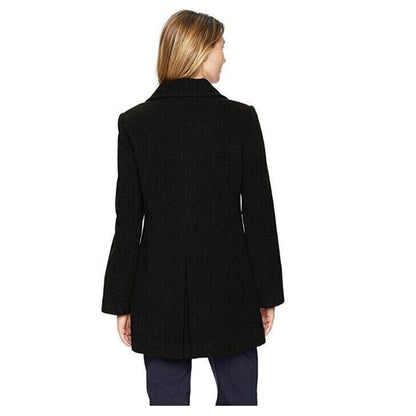 Larry Levin Women's Wool Blend Coat Size Small Black NWT Jacket Button Up
