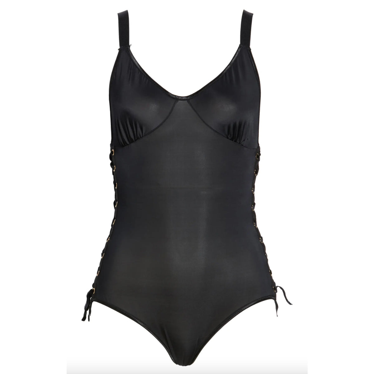 Hauty NWT Lace-Side Bodysuit Lingerie Adjustable Strap Size Large