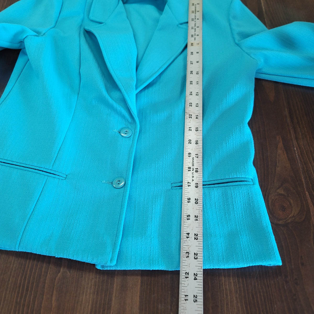 Polyester skirt long sleeve career jacket vintage set blue Leisure Suit Size M/L