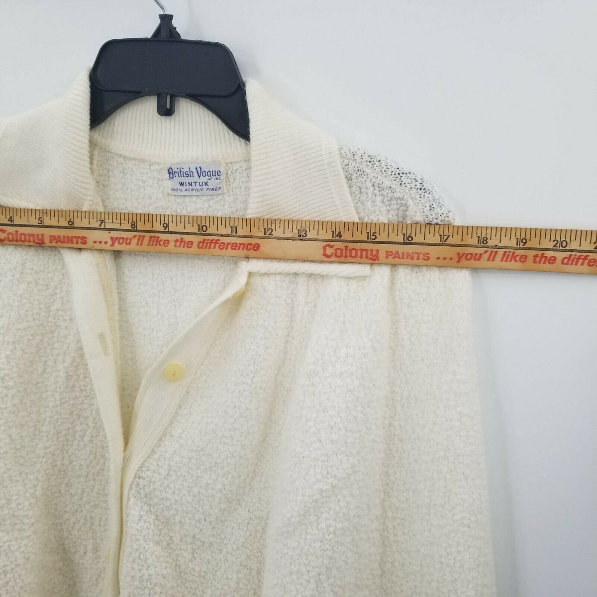 British Vogue Cardigan Button Poncho BOHO Poncho Arm Sleeves Collared Neck Ivory