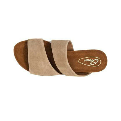 Sudini Footwear Liva Slide Sandal Ripple Technology Leather Upper Brown Tan 8.5