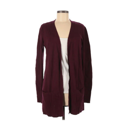 Devotion by Cyrus Open Front Cardigan Sweater Long Sleeve Maroon Small NWT