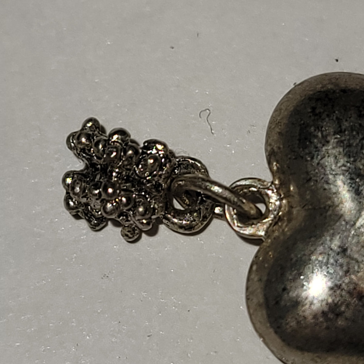 Vintage Silver 3D heart charm pendant