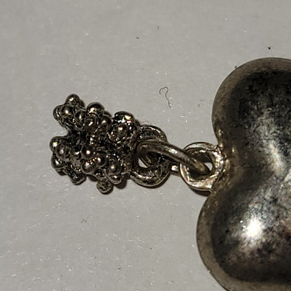 Vintage Silver 3D heart charm pendant