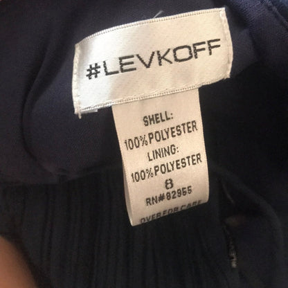 Levkoff NEW Navy Bridesmaids Floor Length Dress Size 8 Formal Maxi Wedding 7001