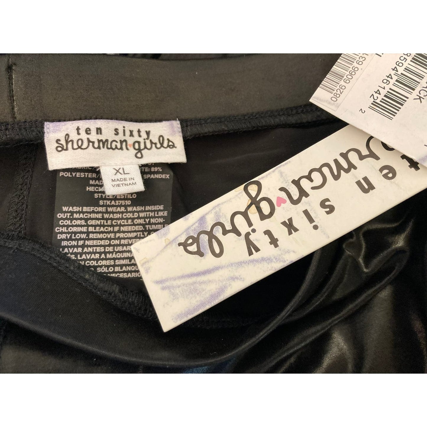 Ten Sixty Sherman Girls Shiny Faux Leather Leggings Sz XL/Extra Large Black NWT