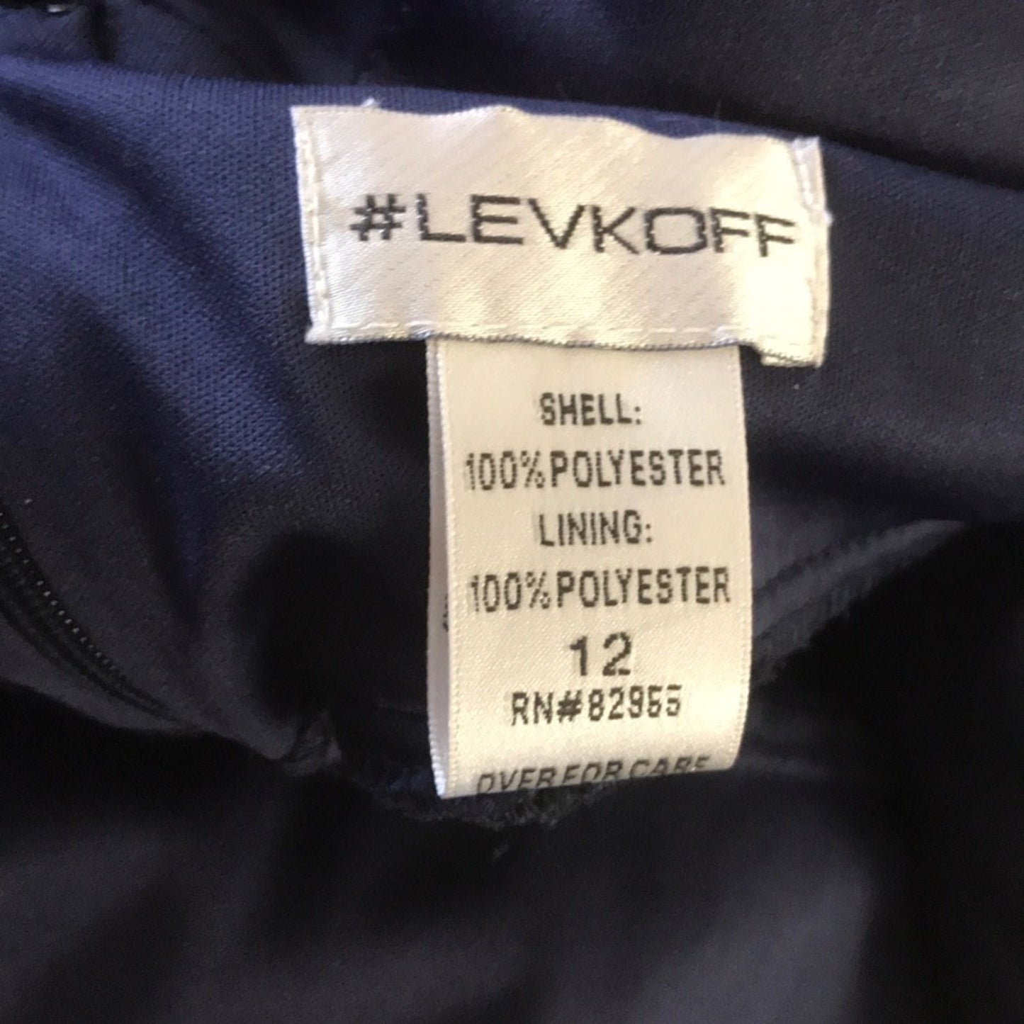 #Levkoff NEW Navy Ruched v neck slit gown Size 12