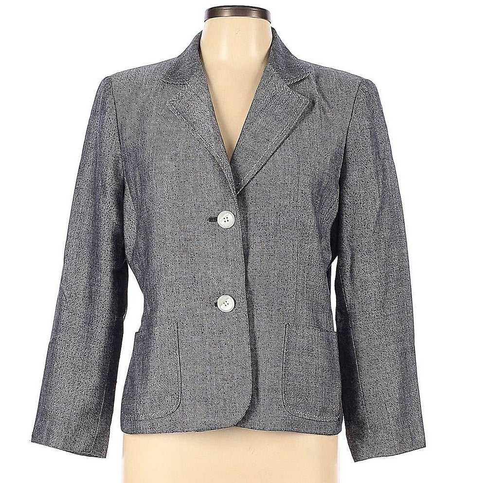 Kasper Blazer Size 12 (Petite) Career Jacket Single Button