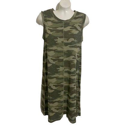 Caslon Sleeveless T-Shirt Dress XS/Extra Small Green Spring Camo NEW Muscle Tank