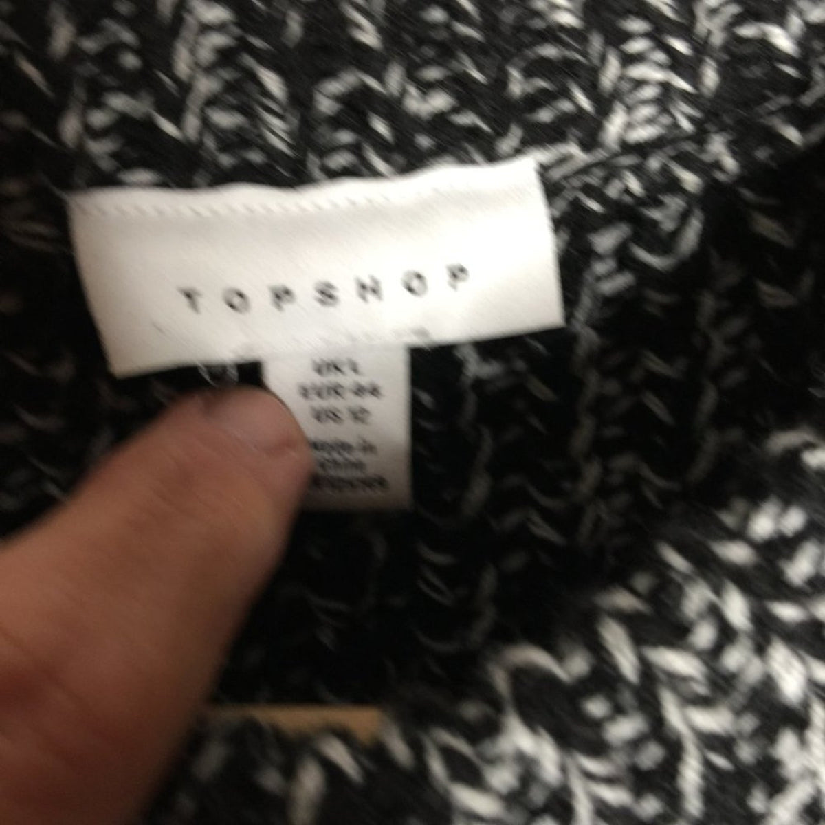 Topshop Chunky Pointelle Sweater Crew Neck Long Sleeves Dropped Shoulders Sz 12