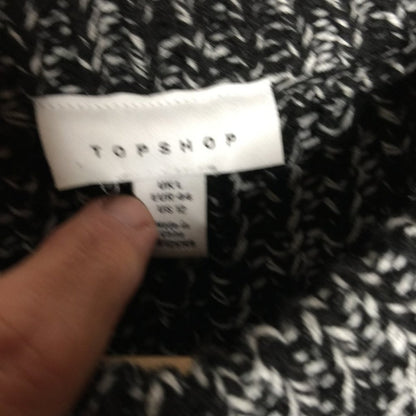 Topshop Chunky Pointelle Sweater Crew Neck Long Sleeves Dropped Shoulders Sz 12