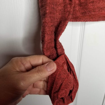 Lush Long Sleeve Brushed Mock Neck Sweater Rust Size XL  top crop Midriff NEW
