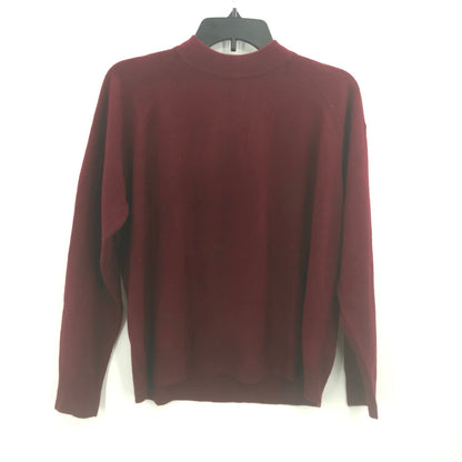 Karen Scott Crew Neck Pullover Back Zip Sweater Long Sleeve Maroon XL Petite