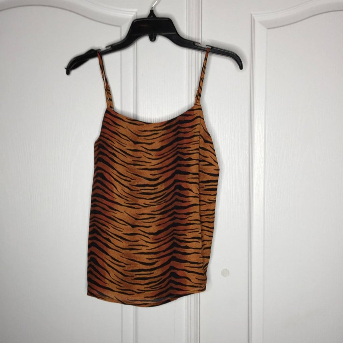 Ten Sixty Sherman Spaghetti Strap Camisole Square Neck Tiger Print Medium NEW