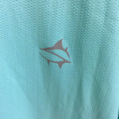Loco Skailz T-Shirt Short Sleeve Comfort Stretch Crew Neck Aqua Blue Large fish