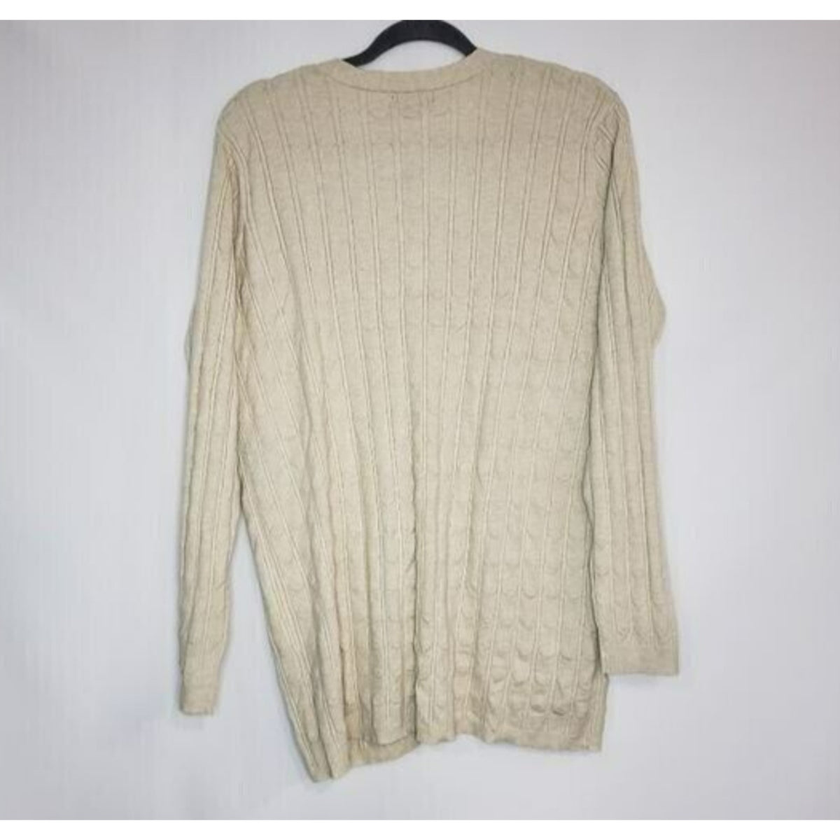 Joseph A - Long Sleeve Button Front Boyfriend Cardigan Large Oatmeal Heather NWT