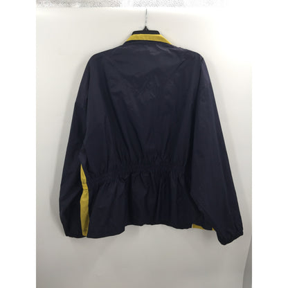Nick & Sarah Plus Navy Blue and Yellow Jacket Size 3X Windbreaker 80s Activewear