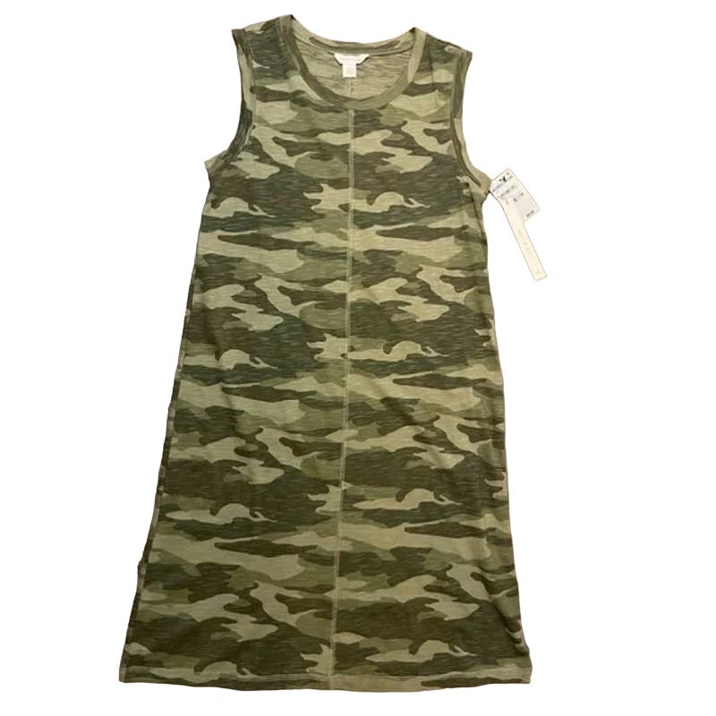 Caslon Sleeveless T-Shirt Dress XS/Extra Small Green Spring Camo NEW Muscle Tank