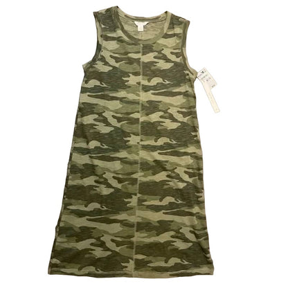 Caslon Sleeveless T-Shirt Dress XS/Extra Small Green Spring Camo NEW Muscle Tank