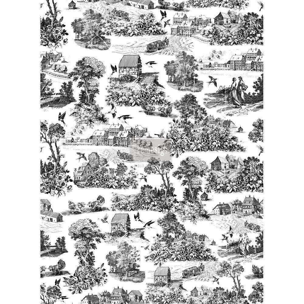 Re Design by Prima Transfer Sticker Simplicity 22x30" Black Landscape toile