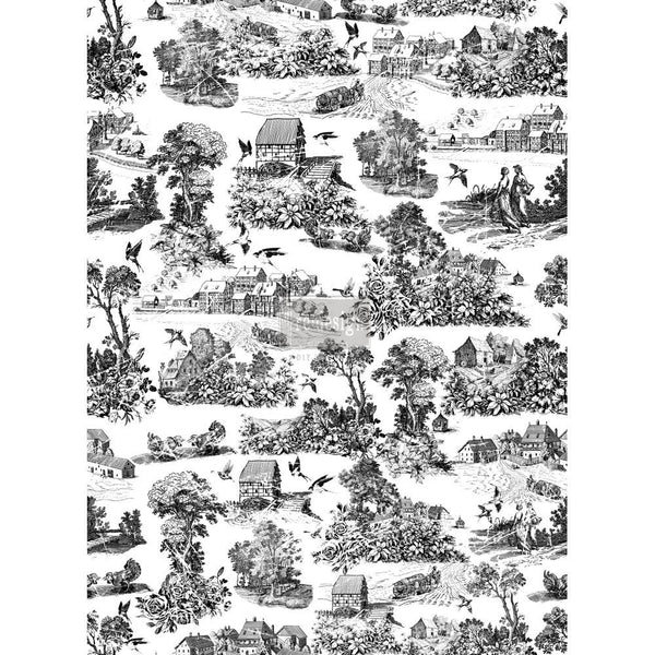 Re Design by Prima Transfer Sticker Simplicity 22x30" Black Landscape toile