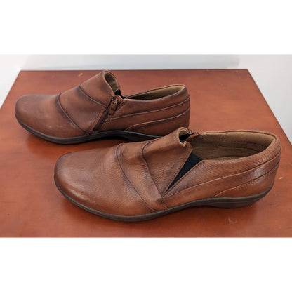 Comfortiva Memory Foam Leather Shoes Women's 10M Side Zipper Slip Resistant