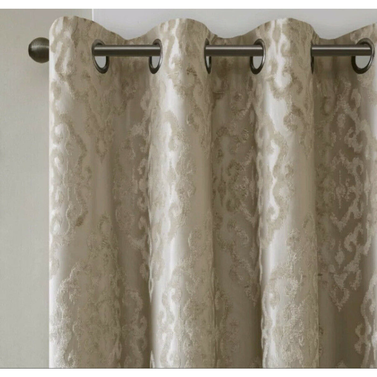 Sunsmart Azalea Knit Jaquard Total Blackout ONE Window Panel 50"x108" metallic